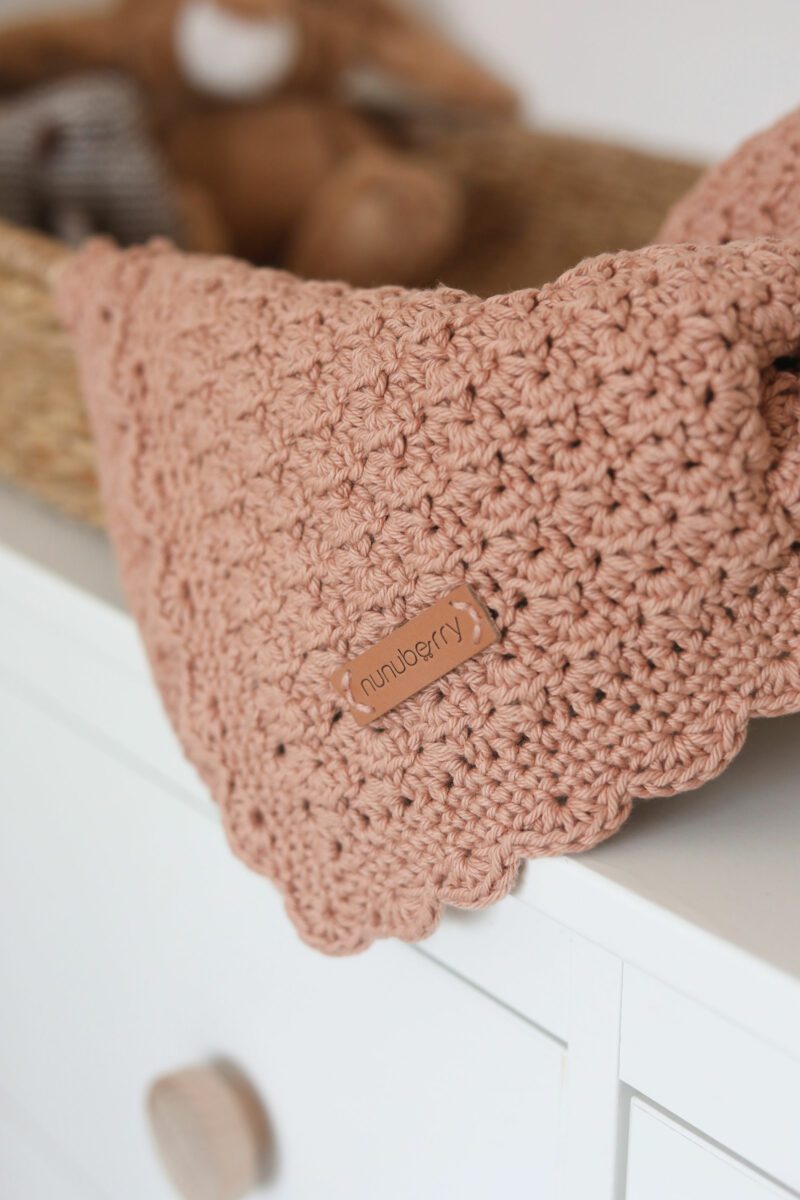 Handmade Crochet Blanket Nunuberry Blush Peach