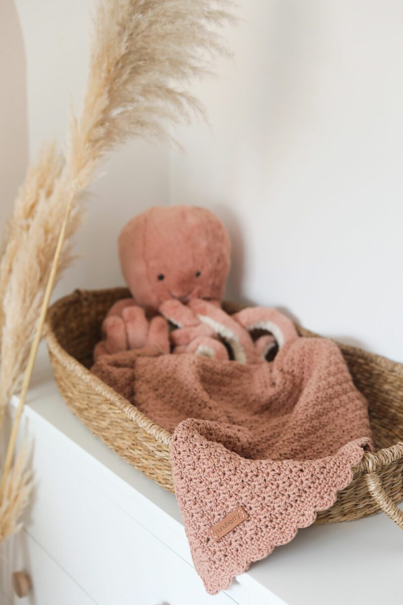Handmade Crochet Blanket Nunuberry Blush Peach