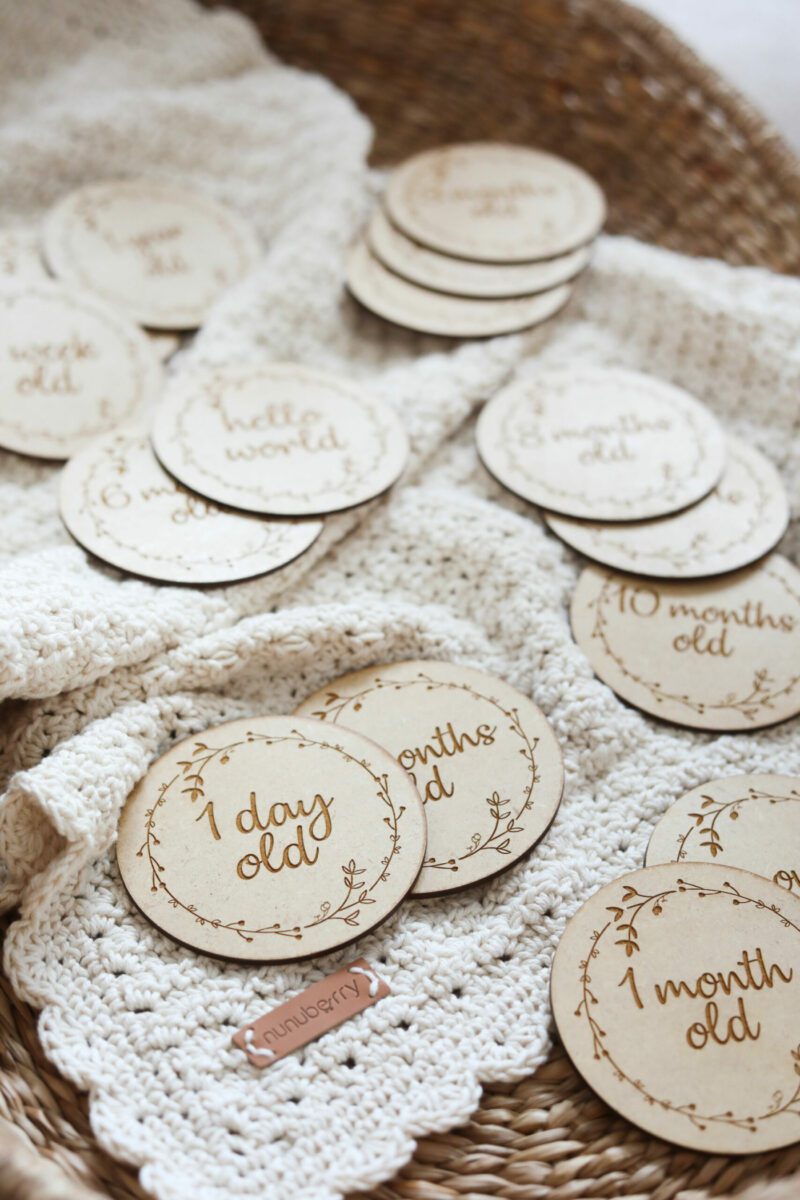 Nunuberry Wooden Milestone discs