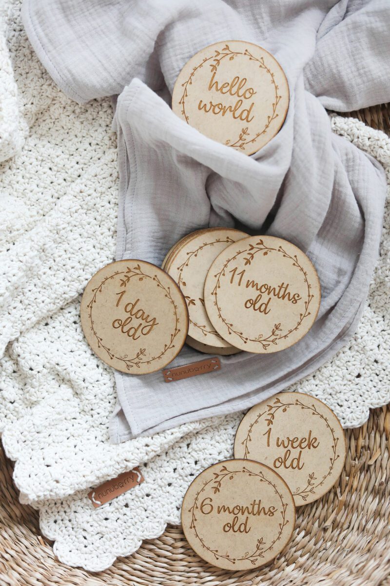 Nunuberry Wooden Milestone discs